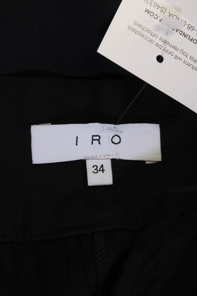 IRO Womens Cotton Zip Tie Front Lined Pleated Mini Dress Shorts Navy Size EUR 34