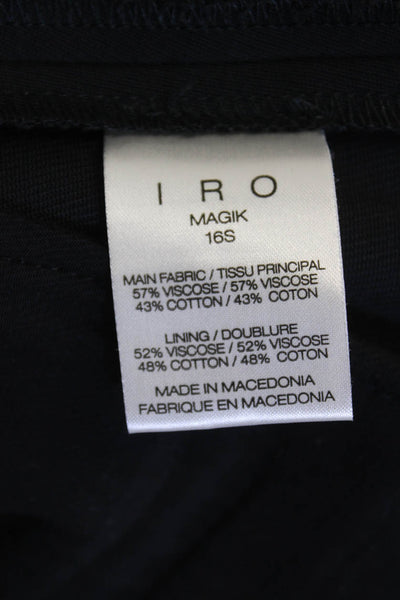 IRO Womens Cotton Zip Tie Front Lined Pleated Mini Dress Shorts Navy Size EUR 34
