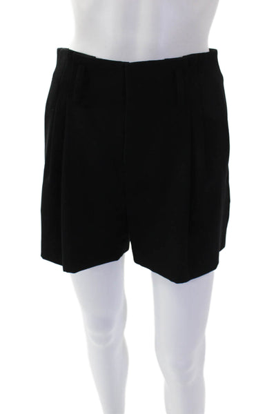 Vince Womens Textured Zip Lined Pleated Mini Dress Shorts Black Size 0