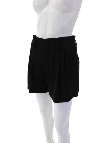 Vince Womens Textured Zip Lined Pleated Mini Dress Shorts Black Size 0