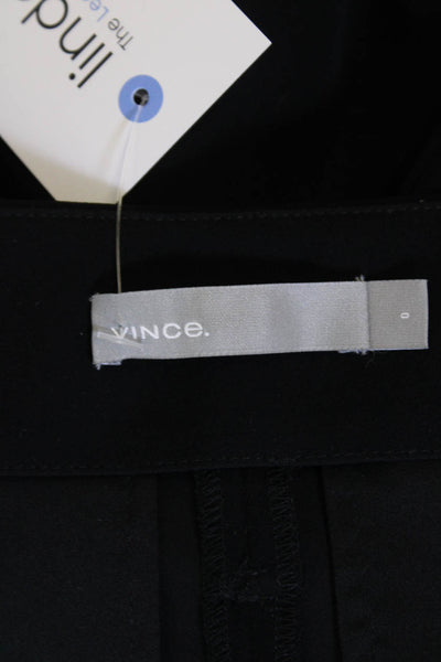 Vince Womens Textured Zip Lined Pleated Mini Dress Shorts Black Size 0