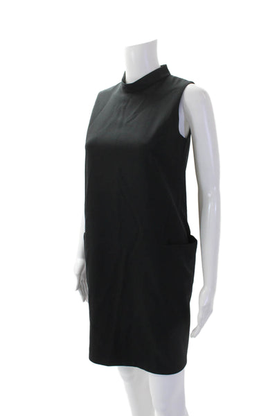 Theory Womens Scoop Neck Sleeveless Lined Pleated Pencil Dress Black Size 00