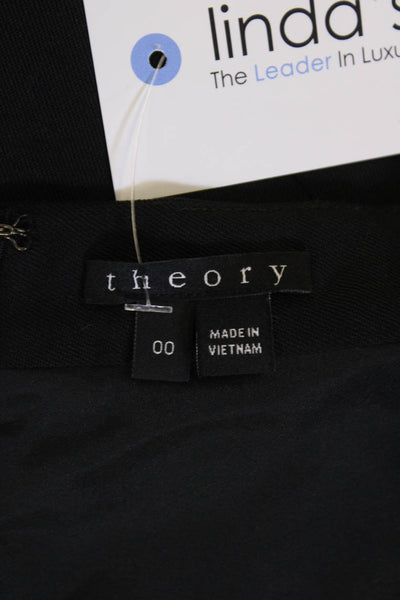 Theory Womens Scoop Neck Sleeveless Lined Pleated Pencil Dress Black Size 00