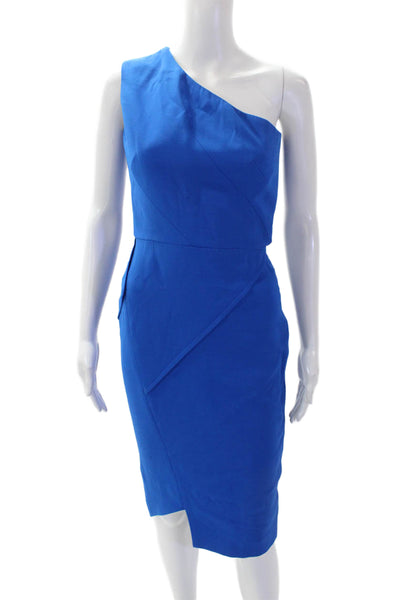 Victoria Beckham Womens Sleeveless Scoop Neck Lined Pencil Dress Blue Size 04