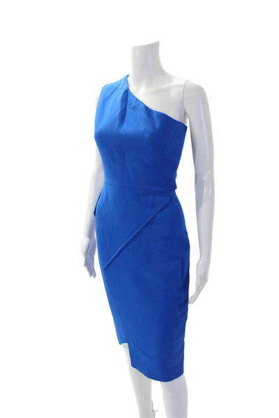 Victoria Beckham Womens Sleeveless Scoop Neck Lined Pencil Dress Blue Size 04