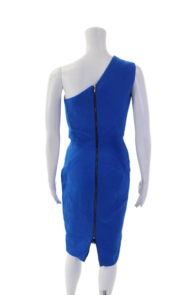 Victoria Beckham Womens Sleeveless Scoop Neck Lined Pencil Dress Blue Size 04