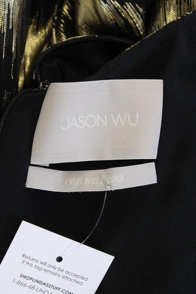 Jason Wu Womens Geometric Sleeveless Zippered Mini Dress Gold Size 8