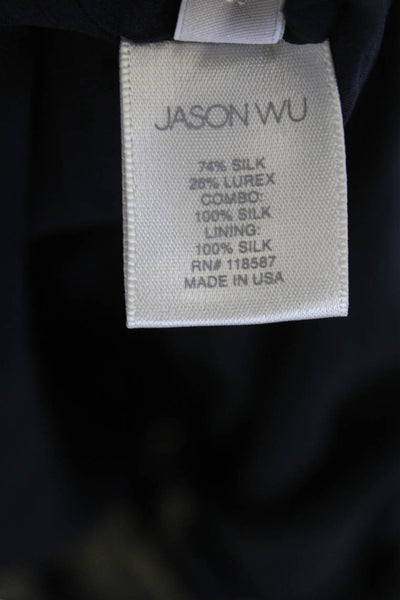 Jason Wu Womens Geometric Sleeveless Zippered Mini Dress Gold Size 8