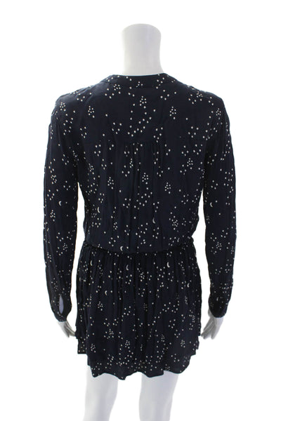 Rails Womens Geometric Print Long Sleeve A-Line Mini Dress Blue Size XS