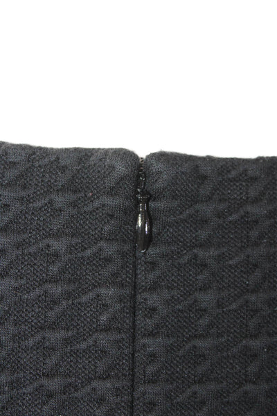Theory Womens Houndstooth Short Sleeve Zippered Mini Dress Black Size 2