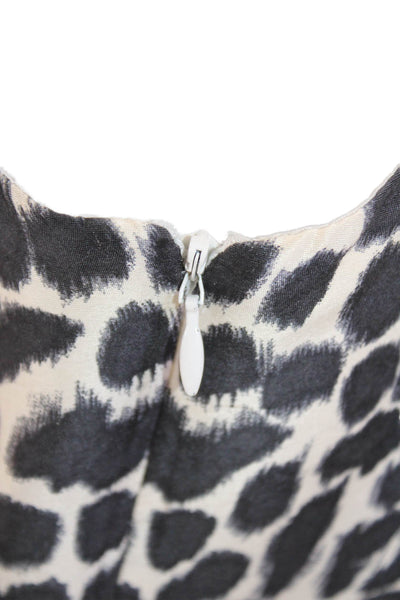 Kate Spade New York Womens Animal Print Short Sleeve Mini Dress Black Size 0