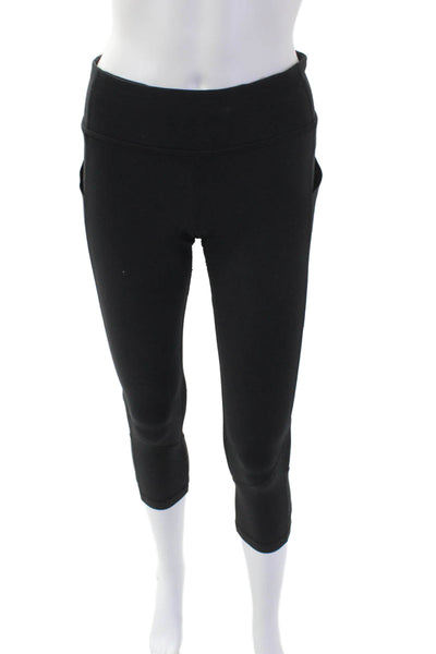 Lululemon Womens Pull On Mid Rise Athletic Cropped Leggings Black Size 6