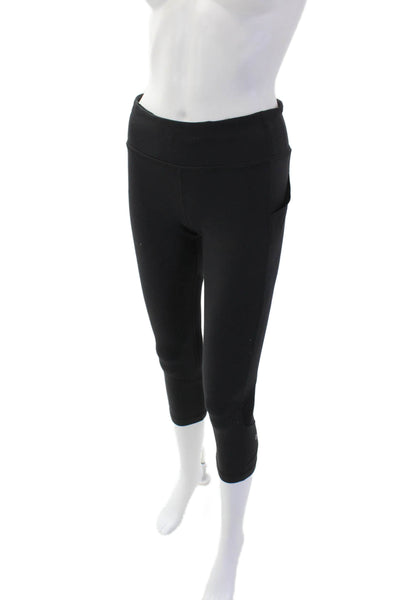 Lululemon Womens Pull On Mid Rise Athletic Cropped Leggings Black Size 6