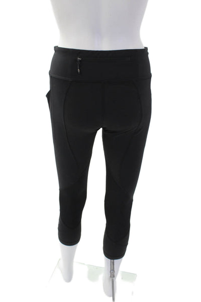 Lululemon Womens Pull On Mid Rise Athletic Cropped Leggings Black Size 6