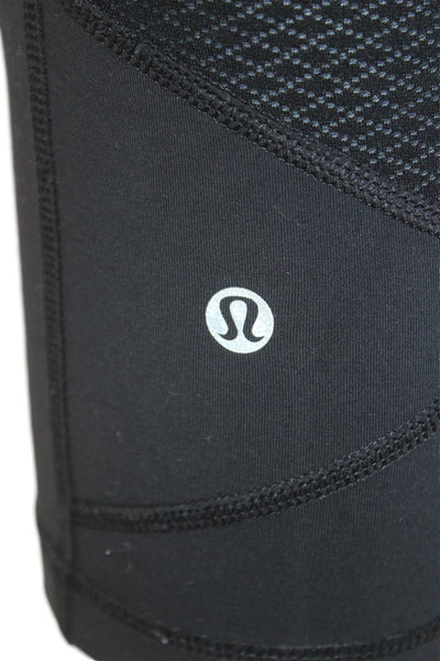Lululemon Womens Pull On Mid Rise Athletic Cropped Leggings Black Size 6