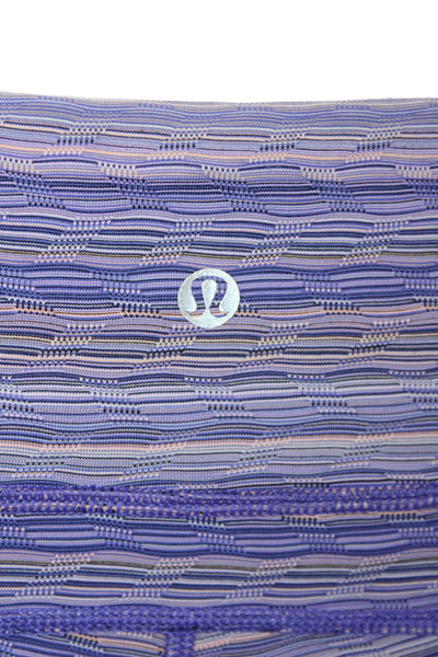 Lululemon Womens Striped Pull On Cropped Leggings Purple Neon Pink Size 6