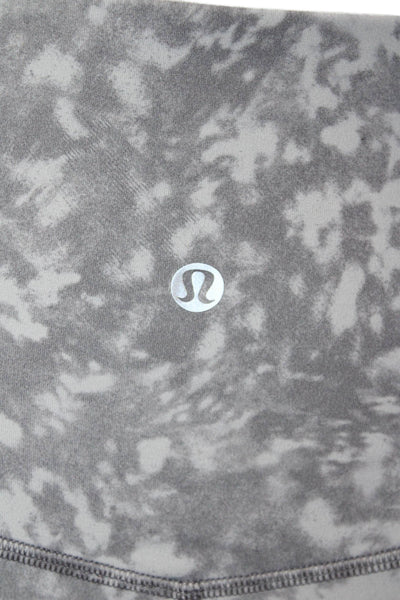 Lululemon Womens Printed Pull On High Rise Cropped Leggings Gray Size 6