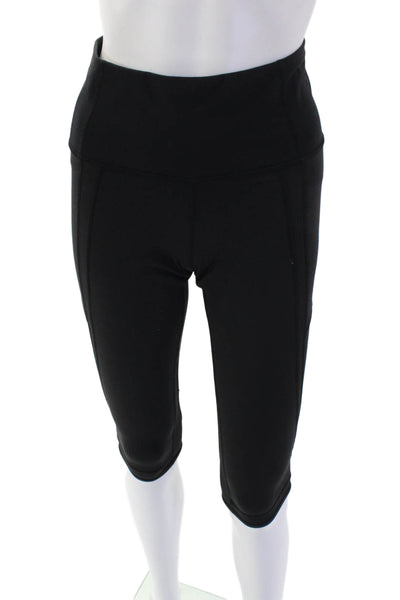 Lululemon Womens Pull On High Rise Athletic Cropped Leggings Black Size 6
