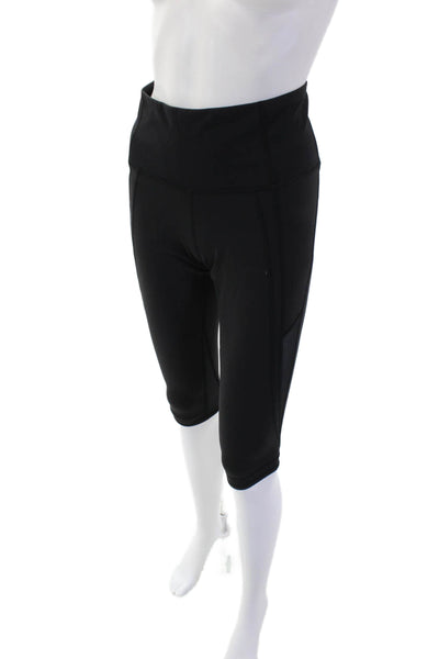 Lululemon Womens Pull On High Rise Athletic Cropped Leggings Black Size 6