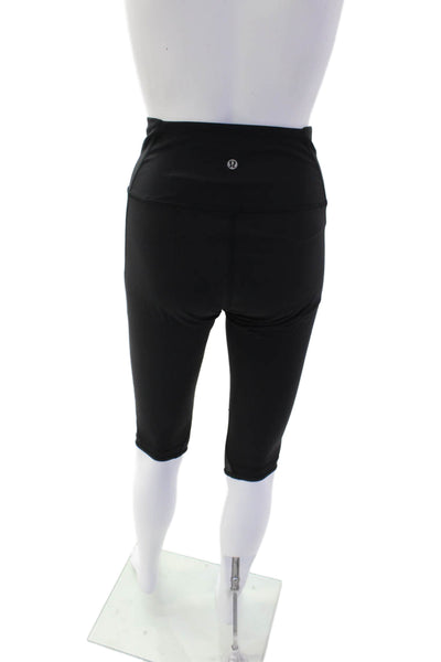 Lululemon Womens Pull On High Rise Athletic Cropped Leggings Black Size 6