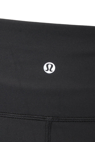 Lululemon Womens Pull On High Rise Athletic Cropped Leggings Black Size 6