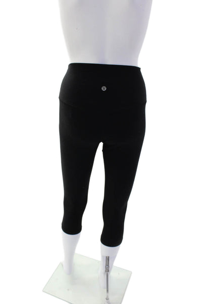 Lululemon Womens Pull On Cropped High Rise Leggings Black Size 6