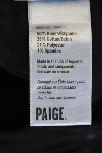 Paige Womens Zip Button Skinny Leg Distressed Jeans Black Size EUR 29