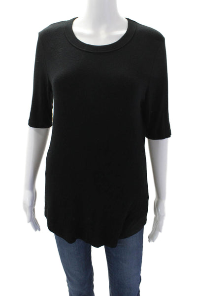 Red 23 Womens Short Sleeves Crew Neck Pullover Shirt Black Size Large