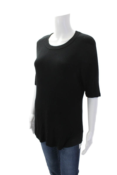 Red 23 Womens Short Sleeves Crew Neck Pullover Shirt Black Size Large