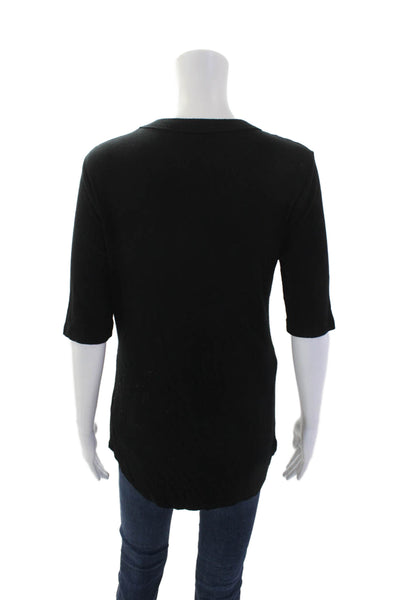 Red 23 Womens Short Sleeves Crew Neck Pullover Shirt Black Size Large