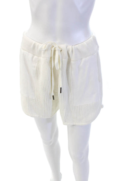 Ser.O.Ya Womens Cotton Drawstring Pull-On Casual Shorts White Size XL