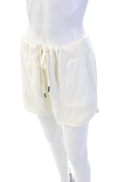 Ser.O.Ya Womens Cotton Drawstring Pull-On Casual Shorts White Size XL