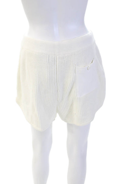 Ser.O.Ya Womens Cotton Drawstring Pull-On Casual Shorts White Size XL