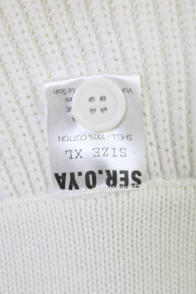 Ser.O.Ya Womens Cotton Drawstring Pull-On Casual Shorts White Size XL