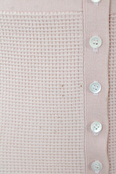 Tse Womens Long Sleeve Open Front Waffle Knit Cardigan Sweater Pink Size Small