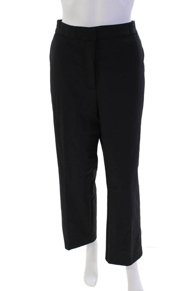 Rebecca Taylor Womens Zipper Fly Mid Rise Pleated Straight Pants Navy Size 14
