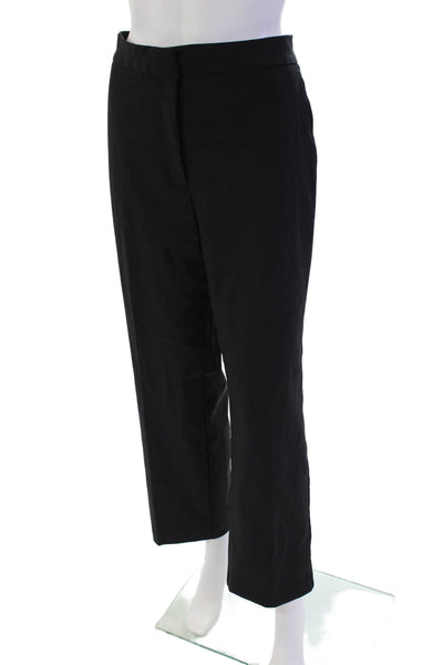 Rebecca Taylor Womens Zipper Fly Mid Rise Pleated Straight Pants Navy Size 14