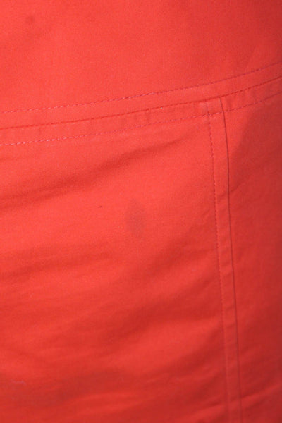 Ralph Lauren Black Label Womens Side Zip Knee Length Pencil Skirt Orange Size 4
