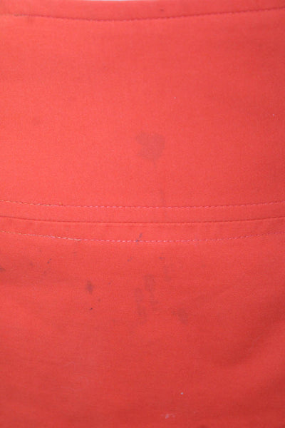Ralph Lauren Black Label Womens Side Zip Knee Length Pencil Skirt Orange Size 4