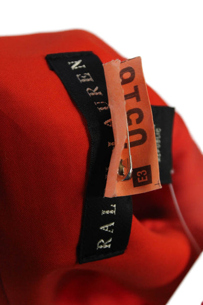 Ralph Lauren Black Label Womens Side Zip Knee Length Pencil Skirt Orange Size 4