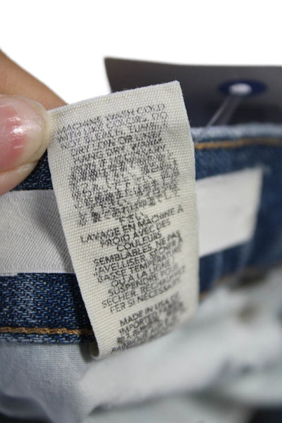 The Great Womens The Peg Straight Button Fly Cropped Hem Denim Blue Size 29