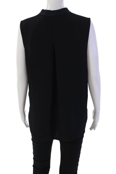 Ted Baker Womens Deep V-Neck Sleeveless Rounded Hem Blouse Top Blue Size 3
