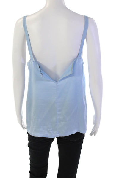 Vince Womens Spaghetti Strap Lightweight V-Neck Blouse Top Blue Size M