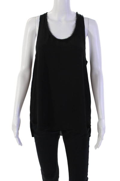 Rebecca Taylor Womens Silk Sleeveless Round Neck Blouse Top Black Size 8