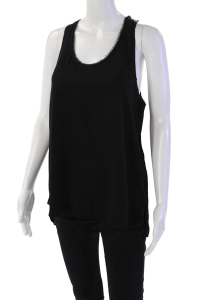 Rebecca Taylor Womens Silk Sleeveless Round Neck Blouse Top Black Size 8