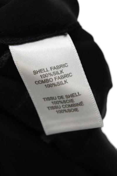 Rebecca Taylor Womens Silk Sleeveless Round Neck Blouse Top Black Size 8