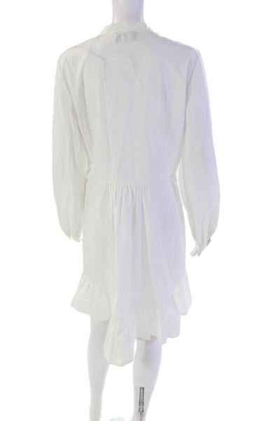 The Kooples Womens Button Down Flare Hem Long Sleeve Dress White Size S