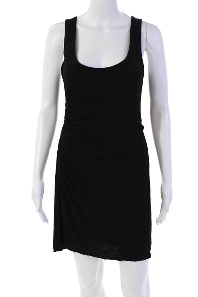 ALC Womens Round Neck Sleeveless Ruched Waist Bodycon Dress Black Dress XS