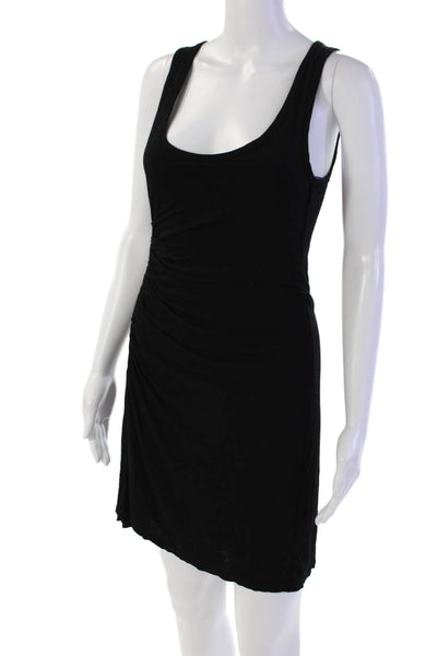 ALC Womens Round Neck Sleeveless Ruched Waist Bodycon Dress Black Dress XS
