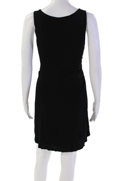ALC Womens Round Neck Sleeveless Ruched Waist Bodycon Dress Black Dress XS
